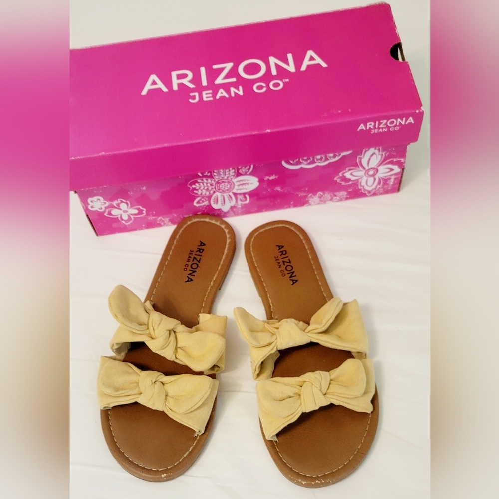 Arizona Jean Co. AZ Gill Sandals Royal Yellow Women's Size 6.5 Slides Slippers - Picture 4 of 8